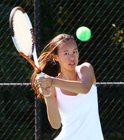 Amy Zhang tennis action photo